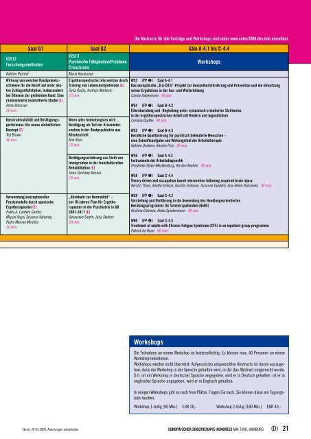 deutsch - COTEC - 8. Europäischer Ergotherapie-Kongress - DVE ...