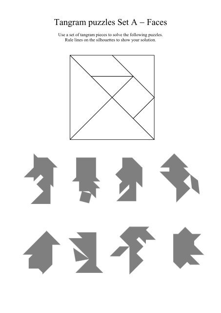 Tangram puzzles Set A - Faces
