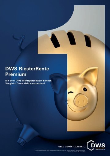 Broschüre zur DWS Riesterrente Premium - 3fachvorsorgen.de