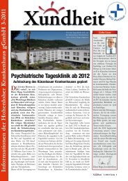 Informationen der Hohenloher Krankenhaus gGmbH 3-2011
