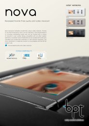 BPT Nova Brochure - door entry systems