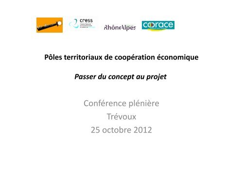 Diaporama confÃ©rence plÃ©niÃ¨re - PTCE - Passer du concept au projet