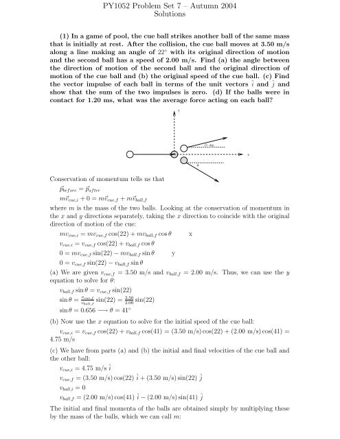 PY1052 Problem Set 7 â Autumn 2004 Solutions