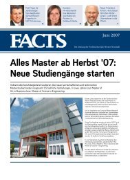 Master ab Herbst '07: Neue Studiengänge starten - Fachhochschule ...
