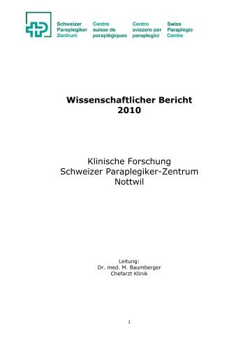 Wissenschaftlicher Bericht 2010 Klinische Forschung ... - Paranet