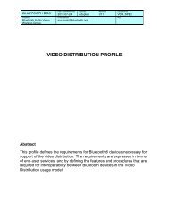 Video Distribution Profile - Bluetooth Development Portal