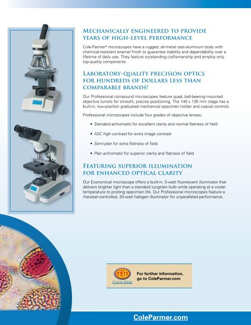 COMPOUNd MicROScOPES - Cole-Parmer