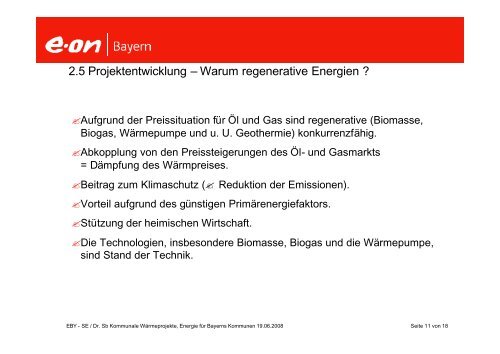 Kommunale Energieprojekte zur Erzeugung regenerativer Energien