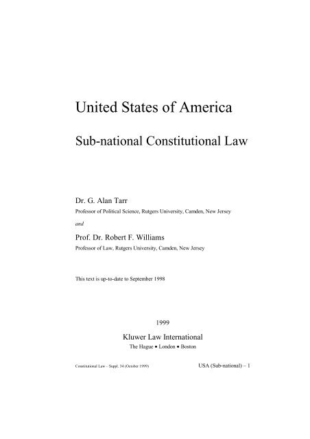 USA - International Encyclopaedia of Laws