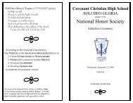 National Honor Society - Covenant Christian High School