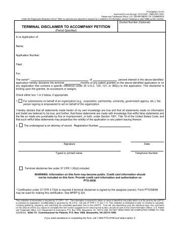 PTO/SB/62 - United States Patent and Trademark Office