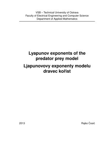 Lyapunov exponents of the predator prey model Ljapunovovy ...