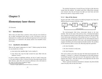 Chapter 5 Elementary laser theory