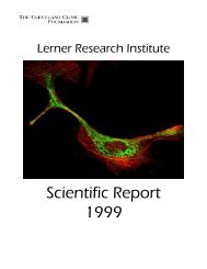 Scientific Report 1999 - Cleveland Clinic Lerner Research Institute