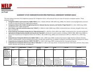 SUMMARY OF KEY IMMIGRATION REFORM PROPOSALS ...