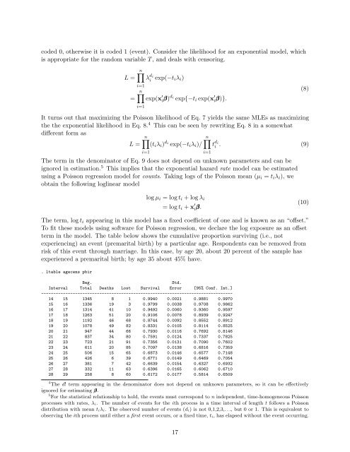 Notes on Poisson Regression and Some Extensions