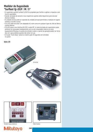 Medidor de Rugosidade ”Surftest SJ–201P / M / S“ - Mitutoyo