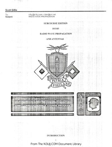 ARMY INSTITUTE IS1143 RADIO WAVE PROPAGATION ... - N3UJJ