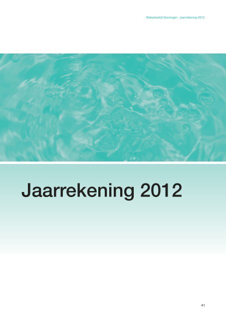 Jaarverslag 2012 - Waterbedrijf Groningen