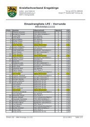 Einzelrangliste LPZ - Vorrunde - Tischtennis in Wiesenbad