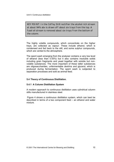 Unit 5 - Continuous Distillation - School of Life Sciences