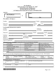 Release of Information Authorization Form ... - Rex Healthcare