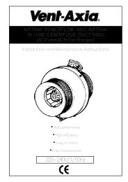 Fitting & Wiring Instructions - Vent-Axia