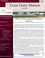 Texas Dairy Matters - Texas A&M AgriLife