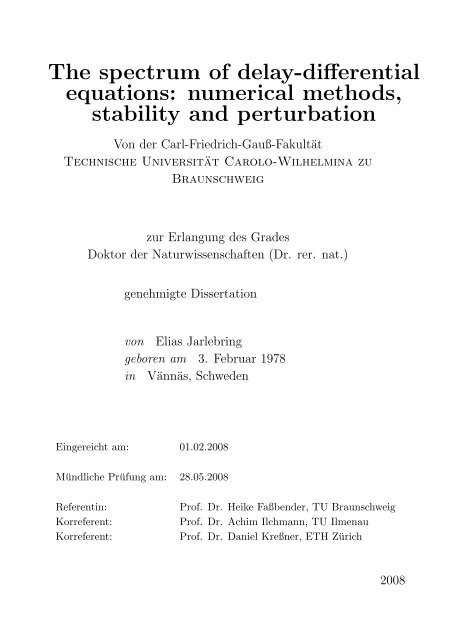 The spectrum of delay-differential equations: numerical methods - KTH