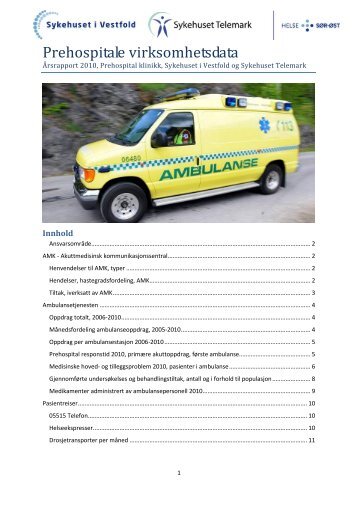 Ãrsrapport Prehospital klinikk 2010 - Sykehuset Telemark