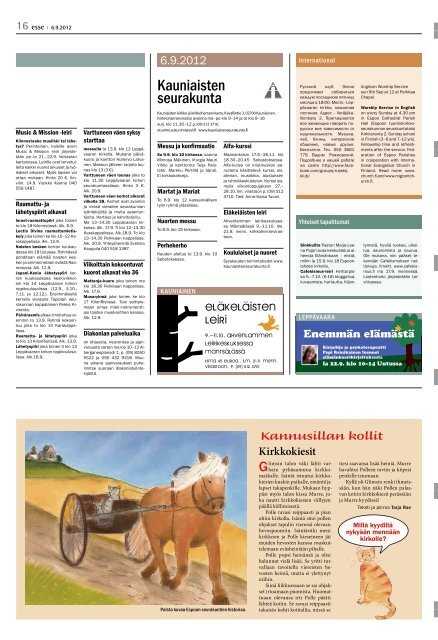 Esse 36/2012 (pdf) - Espoon seurakuntasanomat