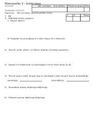 Matematika 2 - kolokvijum