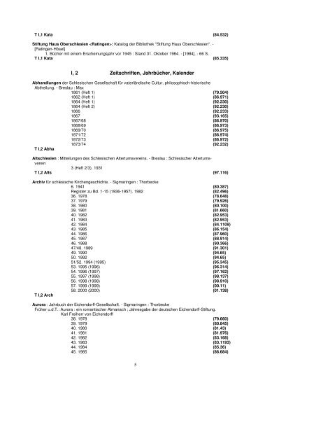 Katalog Teil 7 Teil 2 von Schlesien Nieder- und Oberschlesien