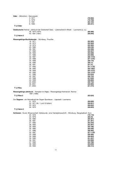 Katalog Teil 7 Teil 2 von Schlesien Nieder- und Oberschlesien