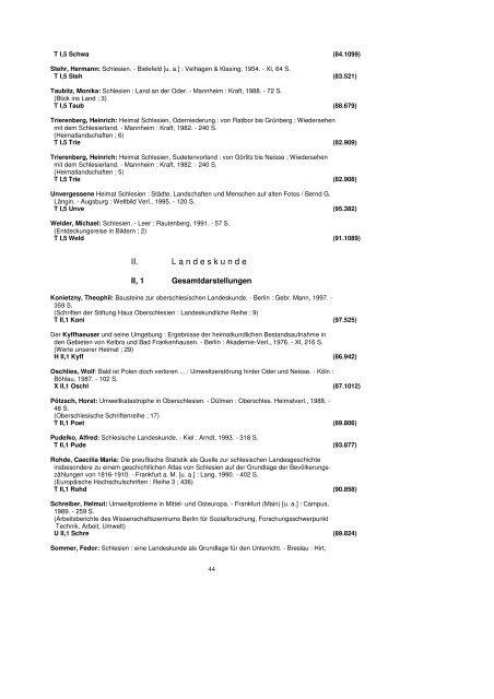 Katalog Teil 7 Teil 2 von Schlesien Nieder- und Oberschlesien