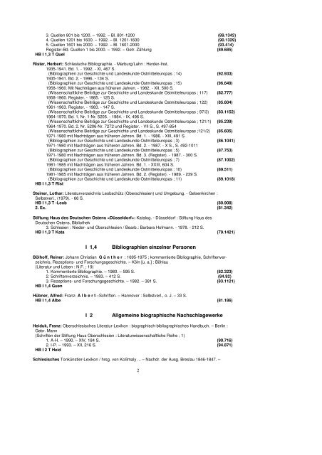 Katalog Teil 7 Teil 2 von Schlesien Nieder- und Oberschlesien