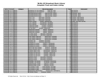 The Mix XII Broadcast Music Library Complete ... - SoundDogs.com