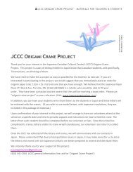 JCCC ORIGAMI CRANE PROJECT - Japanese Canadian Cultural ...