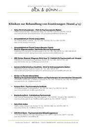 Adressliste Klinikadressen Erwachsene