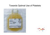 Towards Optimal Use of Platelets - Irish Blood Transfusion Service