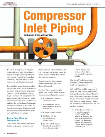 Compressor Inlet Piping - Compressed Air Challenge