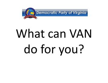 Votebuilder (VAN) Powerpoint