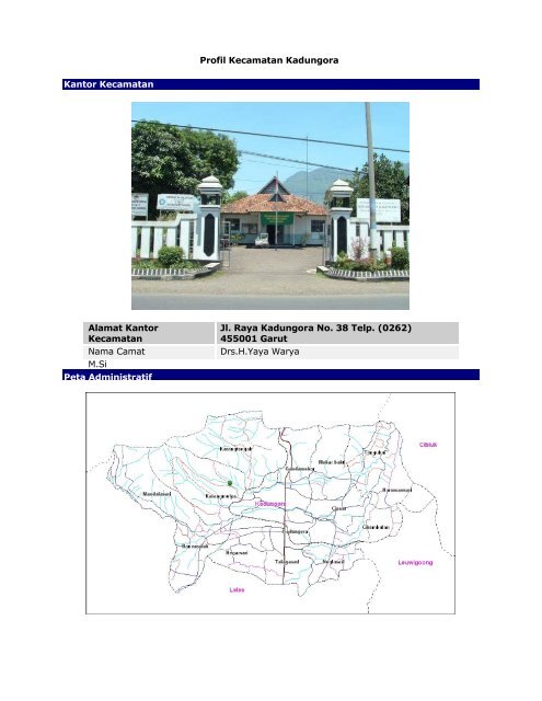 Profil Kadungora 2011 - garut.go.id - Sistem Informasi Kecamatan