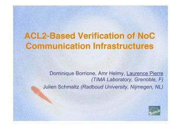 ACL2-Based Verification of NoC Communication Infrastructures