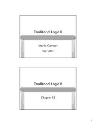 Traditional Logic II Chapter XIII - Memoria Press