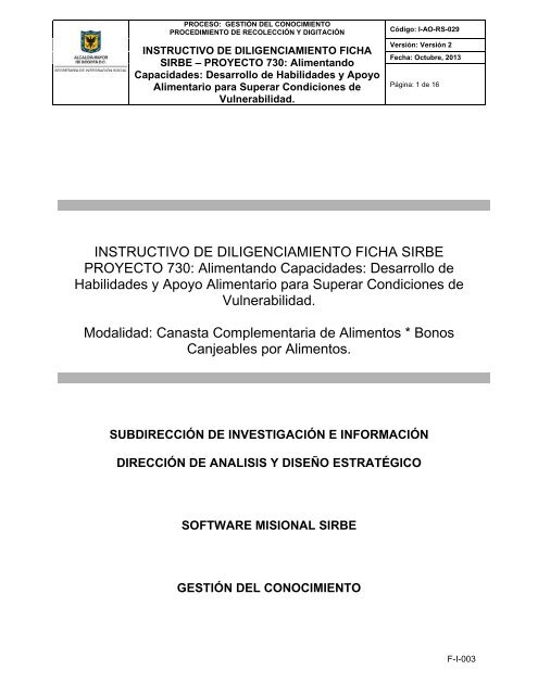 Instructivo de Diligenciamiento 730 Canasta Complementaria de ...