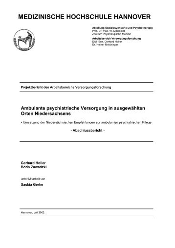 medizinische hochschule hannover - Landesfachbeirat Psychiatrie ...