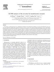 GC/MS analysis of the rat urine for metabonomic research