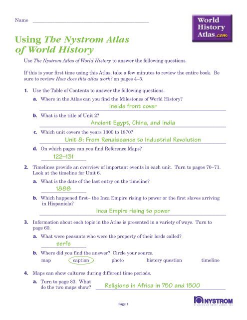 Using The Nystrom Atlas of World History - Nystrom's World History 