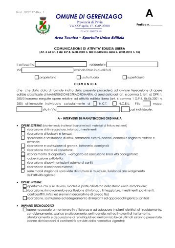 CARTA INTESTATA - Comune di Gerenzago